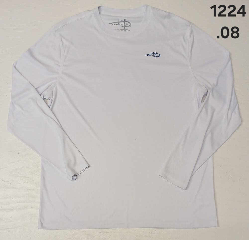 Reel Life (XL) White Dri-Fit Long Sleeve Pullover Shirt